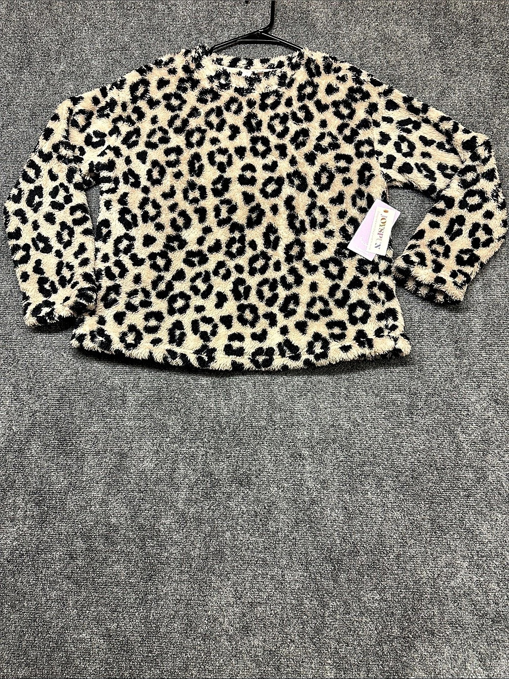 Joyspun Plush Pajama Set Leopard Plush Pajama Top Girls XS NWT
